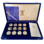 Royal Mint Queen Mother Centenary Collection £5 Silver proof coins (x12).