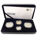 Royal Mint Great Britain 2008 Silver Proof Piedfort four coin cased collection.