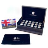 Royal Mint Great Britain 2012 Silver £5 Olympics " A Celebration of Britain" proof cased set of 18.