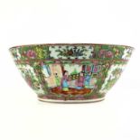 A Chinese Canton porcelain punch bowl, early-mid 20th century.
