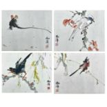 After Zhao Shao'ang (1905-1995) early 20th century, four Chinese watercolours.