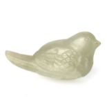 A Chinese pale jade carved bird, Qing Dynasty.