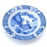 A Chinese porcelain blue and white porcelain dish, Kangxi period.