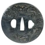 A Japanese bronze tsuba, Edo Period.