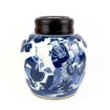 A Chinese blue and white porcelain ginger jar, 18th/19th century.