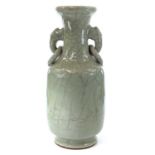 A Chinese celadon crackle glaze vase.