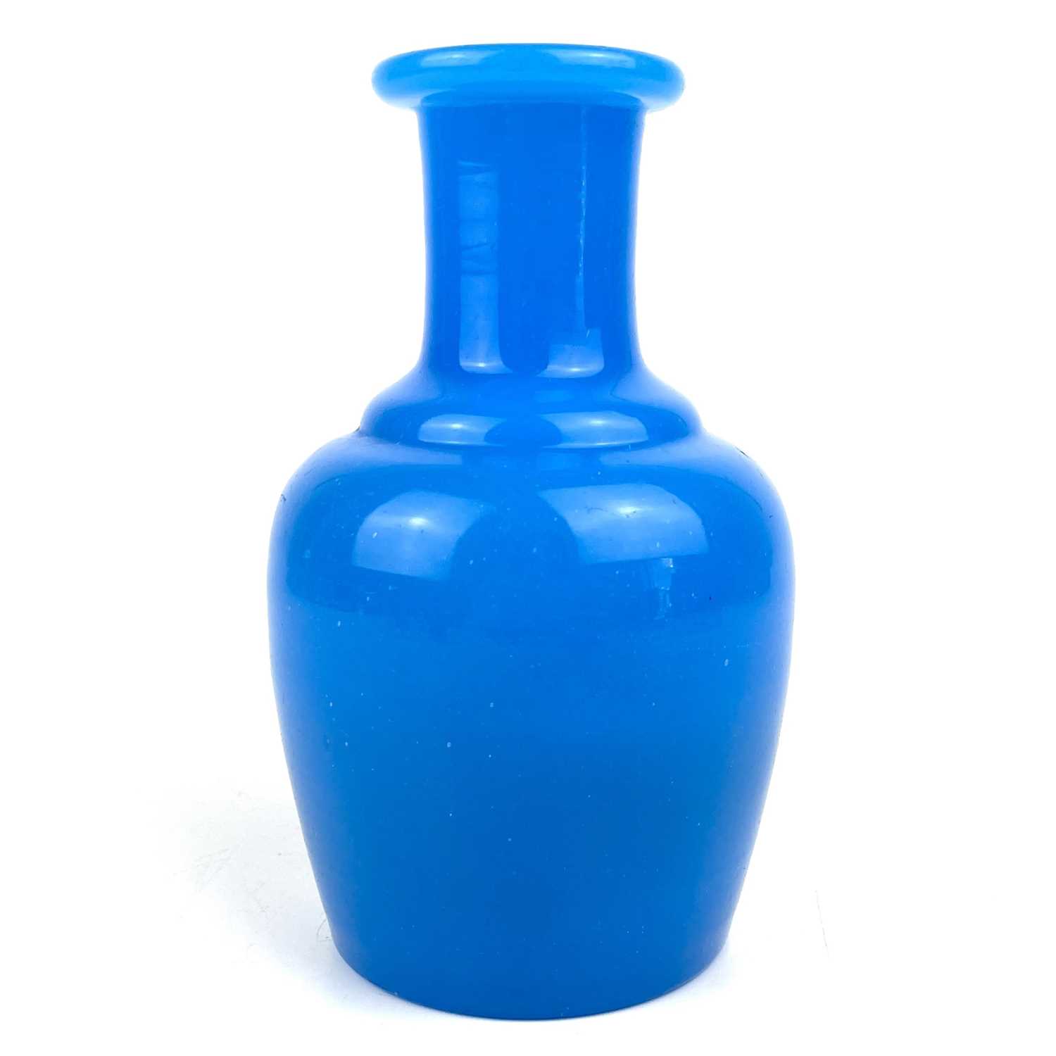 A Chinese Peking blue glass decanter, circa 1900.