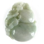 A Chinese double gourd carved jade.