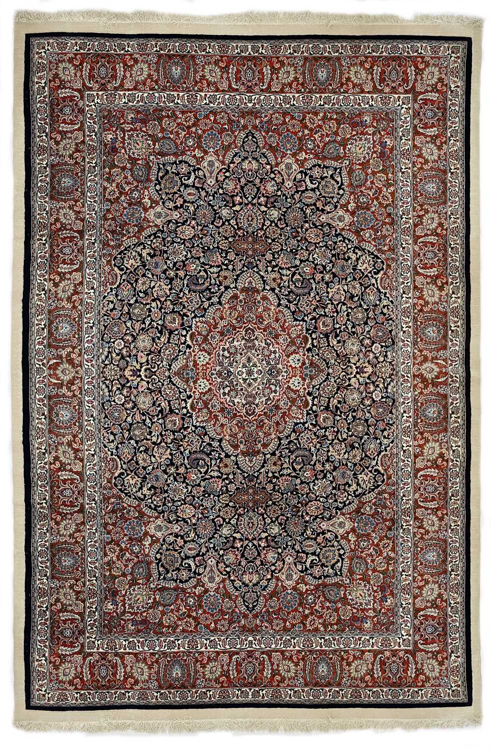 A fine quality Mashad Moud carpet, Khorasan, North East Persia.