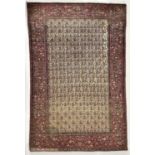 A Kashan silk rug, circa 1920's.