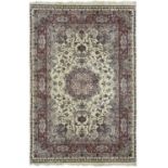A fabulous quality Tabriz part silk carpet, North West Persia.