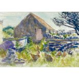 Sue LEWINGTON (1956) Barn, Boat & Hens.