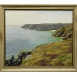 Denys LAW (1907-1981) From Cribba Head beyond Pedn Vounder and Porthcurno towards The Minnack Cliffs