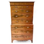 A late George III mahogany chest on chest.