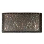 An Arts & Crafts copper tray of rectangular form.