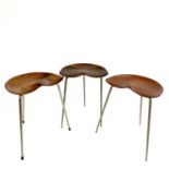 A set of three Danish mid century stools.