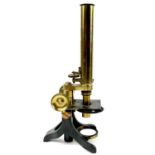 A late Victorian brass microscope.