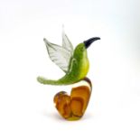 A Murano glass sculpture of a hummingbird