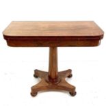 An early Victorian rosewood fold top card table.