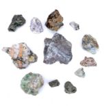 A group of Cornish mineral specimens from South Crofty.