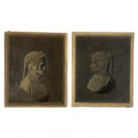 Two 19th Century portraits of earlier Italian poets, both oil on card.