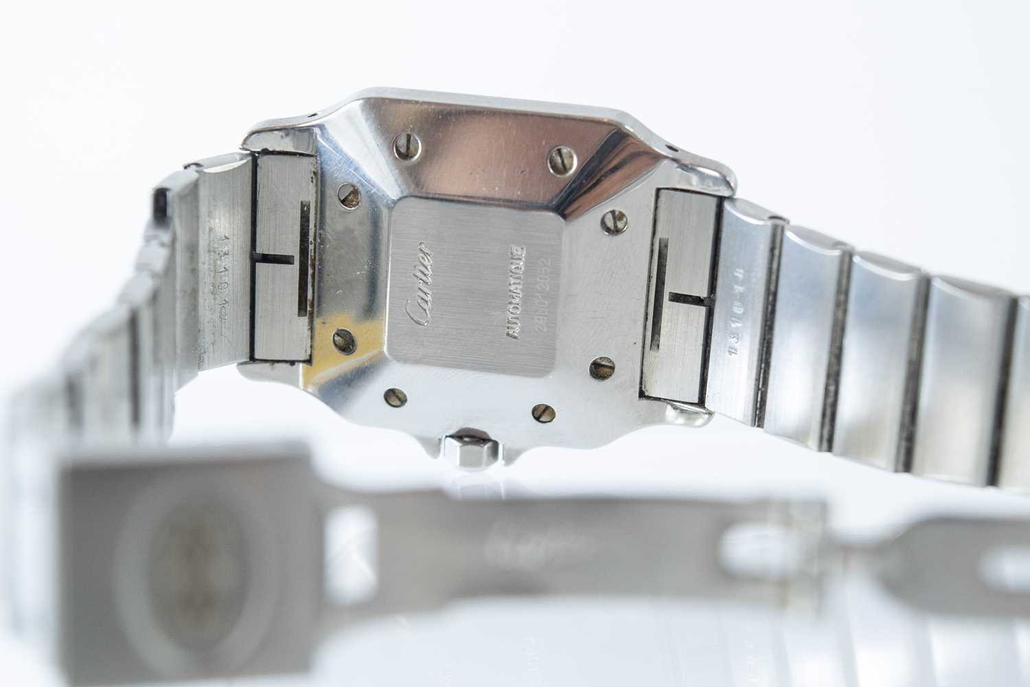 A Cartier Santos stainless steel gentleman's automatic bracelet wristwatch. - Image 6 of 8