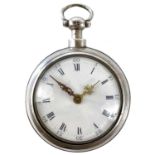 A George III silver pair case fusee pocket watch.