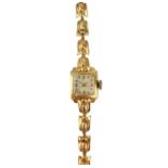 A 9ct ladies manual wind bracelet wristwatch.