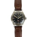 A Smiths military issue stainless steel manual wind wristwatch.