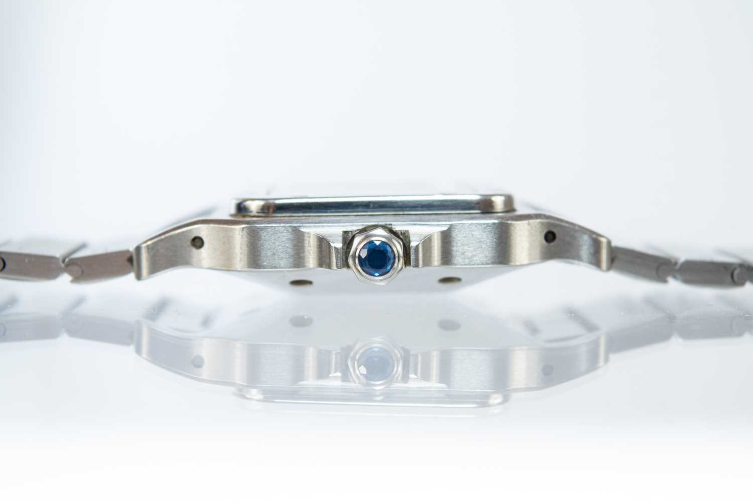 A Cartier Santos stainless steel gentleman's automatic bracelet wristwatch. - Image 7 of 8