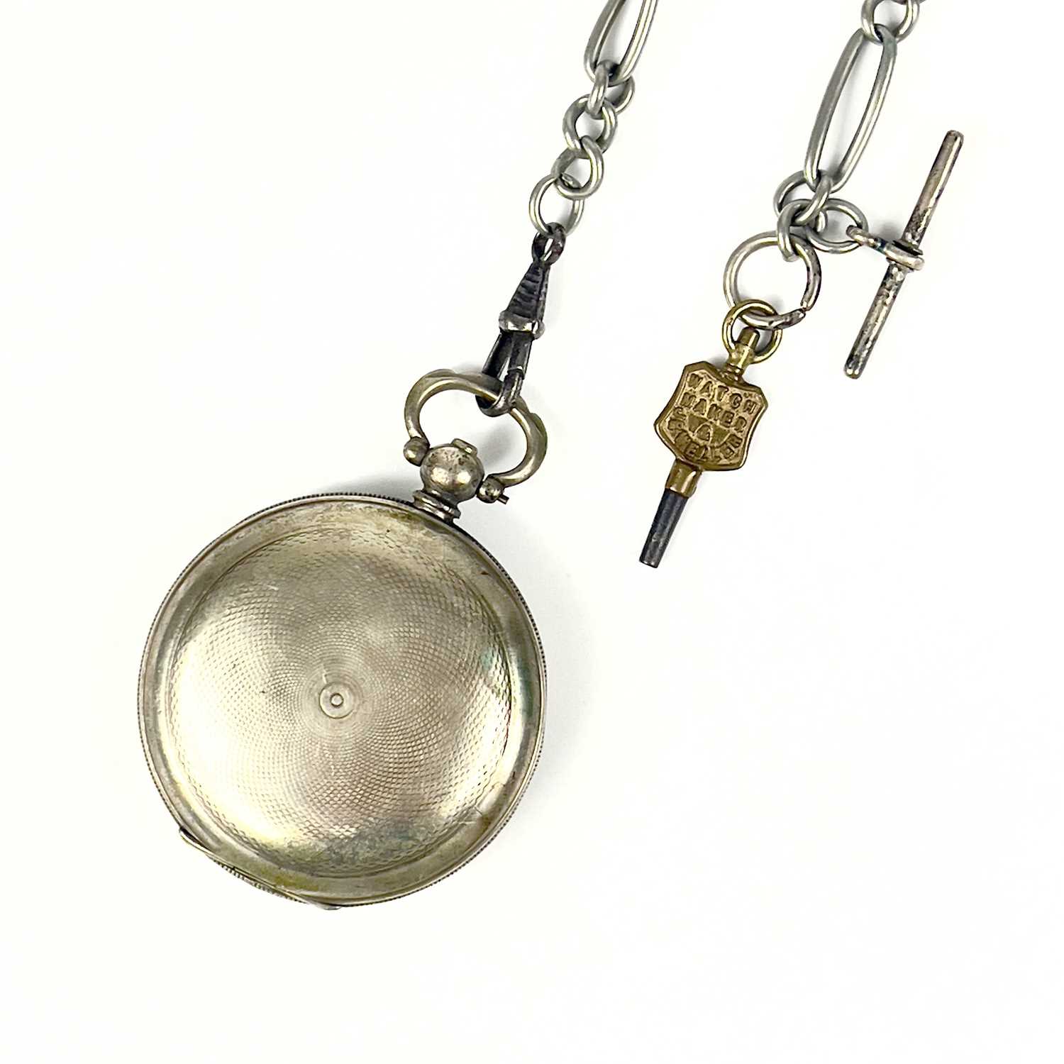 A Turkish .800 silver cased full hunter key wind pocket watch by Billodes. - Image 4 of 13