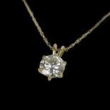 A remarkable 18ct gold mounted 2.34ct diamond pendant.