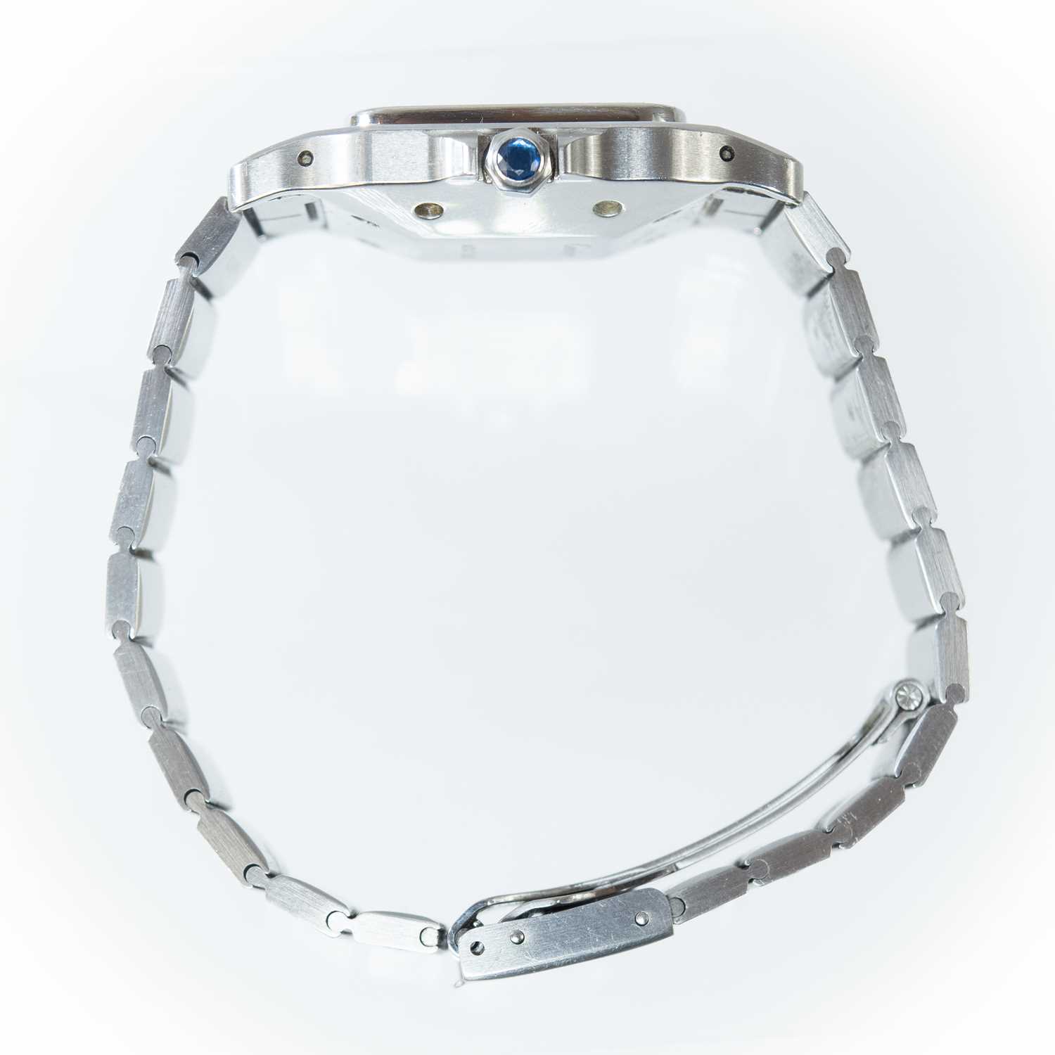 A Cartier Santos stainless steel gentleman's automatic bracelet wristwatch. - Image 4 of 8
