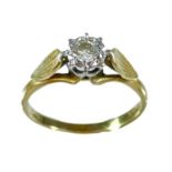 A modern 18ct diamond solitaire ring.