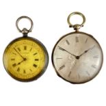 A 19th century Swiss white metal and gold plated dress pocket watch.