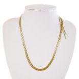 A 9ct bi-colour rope twist necklace.