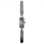 A 1960's Bulova 14ct white gold ladies manual wind bracelet cocktail wristwatch.