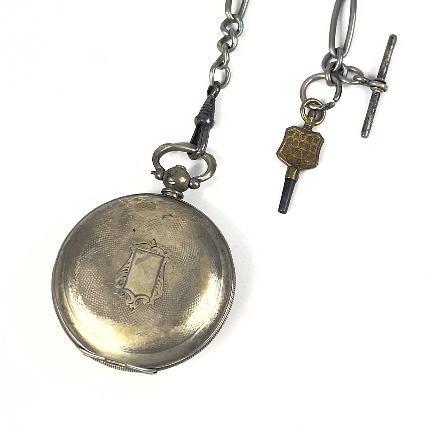 A Turkish .800 silver cased full hunter key wind pocket watch by Billodes. - Image 11 of 13