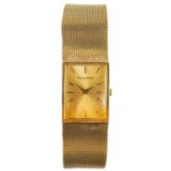 A Bueche-Girod 9ct gold gentleman's manual wind bracelet wristwatch.