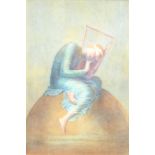 After G F Watts, watercolour unsigned, an allegorical study "In Hope" 49cm x 33cm