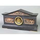 Vincent & Co, a French 19th Century 8 day striking mantel clock with Roman numerals contained in a