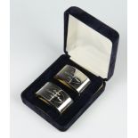 A pair of silver napkin rings, Oriana maiden world cruise 1996, Sheffield 1995, 68 grams
