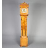 A 1930's Art Deco Queen Anne style longcase clock, the 20cm square gilt dial with Roman numerals,