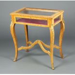 A rectangular French style kingwood and gilt mounted bijouterie table with gilt metal mounts, raised