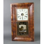 Jerome, an American 30 hour striking wall clock with 23cm painted dial, Roman numerals, contained in