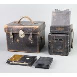 A Thornton Packard Zodel reflex plate camera complete with carrying case