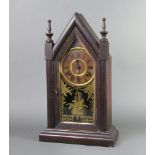 Ansonia, an American striking shelf clock with 13cm painted dial, Roman numerals, contained in a