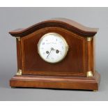 An Edwardian French 8 day striking mantel clock, the 11cm enamelled dial with Arabic numerals marked