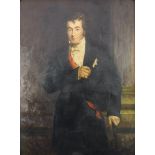 20th Century oil on canvas unsigned, portrait of a standing Arthur Wellesley, First Duke of