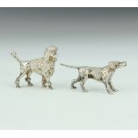 A cast silver figure of a standard poodle 6cm, ditto of a retriever 62.9 grams